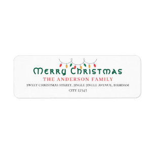 Christmas Elegant Simple Return Address Label