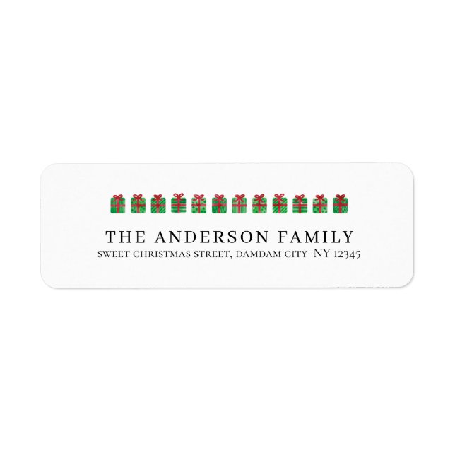 Christmas Elegant Simple Return Address Label (Front)