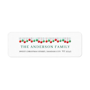 Christmas Elegant Simple Return Address Label