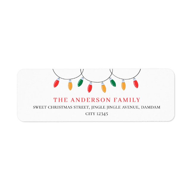 Christmas Elegant Simple Return Address Label (Front)