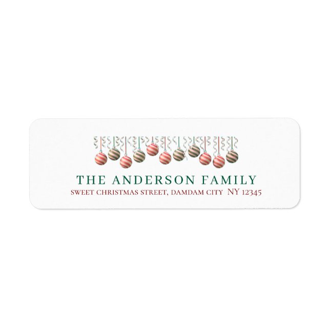 Christmas Elegant Simple Return Address Label (Front)