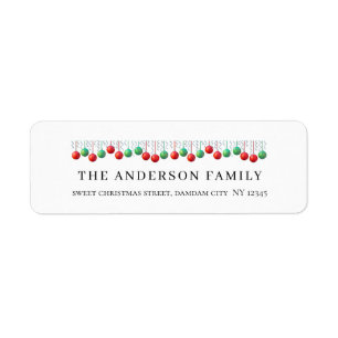 Christmas Elegant Simple Return Address Label