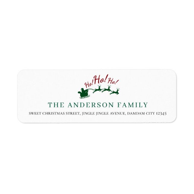 Christmas Elegant Simple Return Address Label (Front)