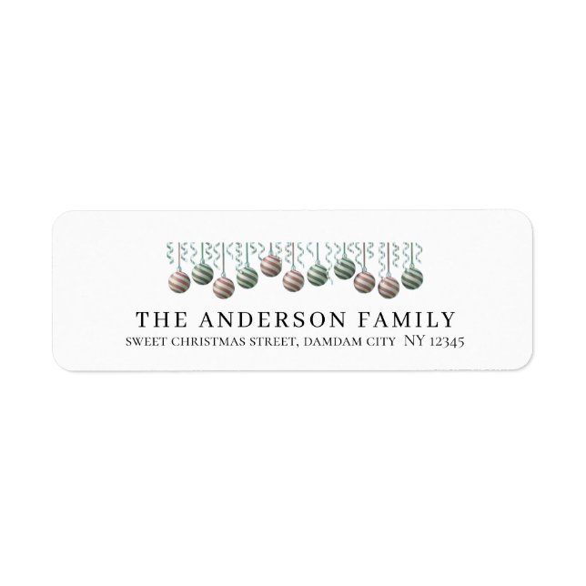 Christmas Elegant Simple Return Address Label (Front)