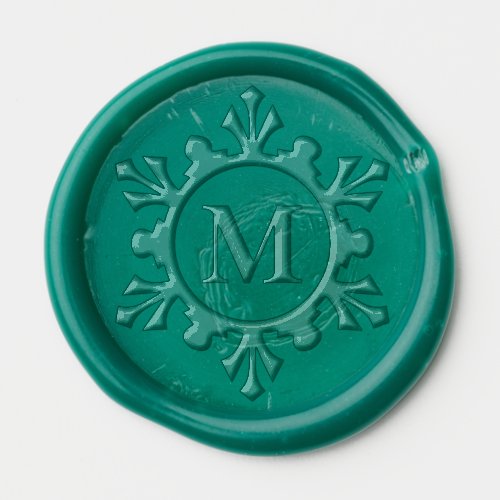 Christmas Elegant Snowflake Monogram Family Wax Seal Sticker