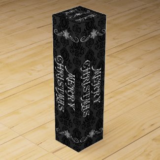Christmas Elegant, Victorian Black Damask 