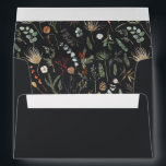 Christmas elegant watercolor botanical black envelope<br><div class="desc">Black modern elegant rustic watercolor dried botanical floral muted rust,  terracotta,  sage green,  beige and black color holiday Christmas card personalised envelope.</div>