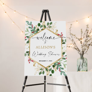 Christmas elegant wedding shower welcome sign