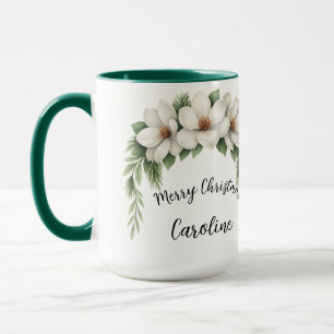 Christmas Elegant Winter Floral Holiday Gift Mug