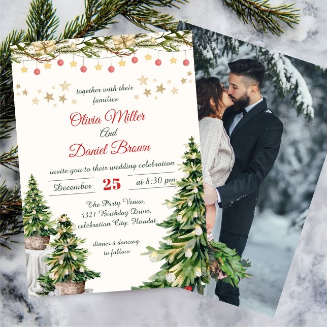 Christmas Elegant Winter Holiday Wedding Invitation (Creator Uploaded)