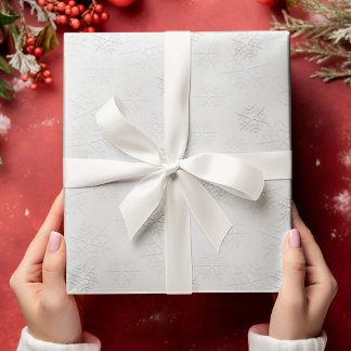 Christmas Elegant Winter Silver Snowflake Pattern Wrapping Paper
