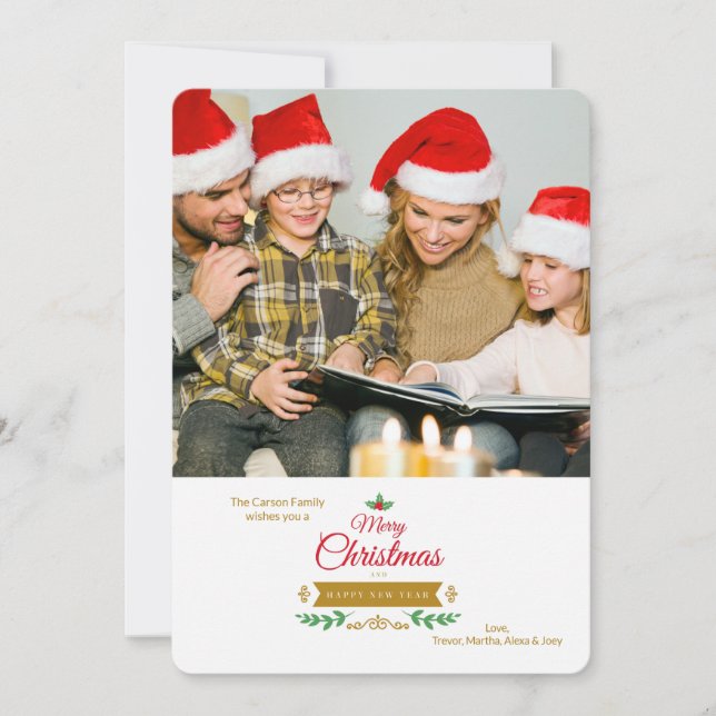 Christmas Element 1 Photo Holiday Card (Front)