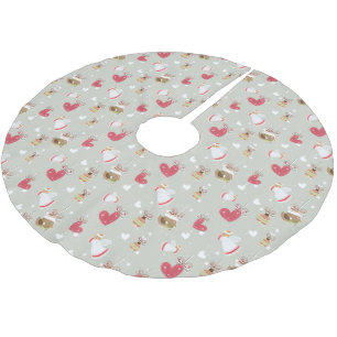 Christmas Elements Angels Birdies Hearts Brushed Polyester Tree Skirt