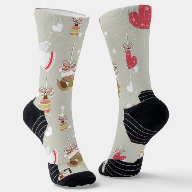 Christmas Elements Angels Socks (Angled)