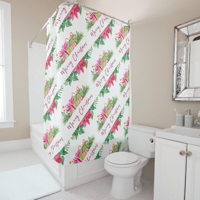 Christmas Elements Merry Christmas Shower Curtain (In Situ)