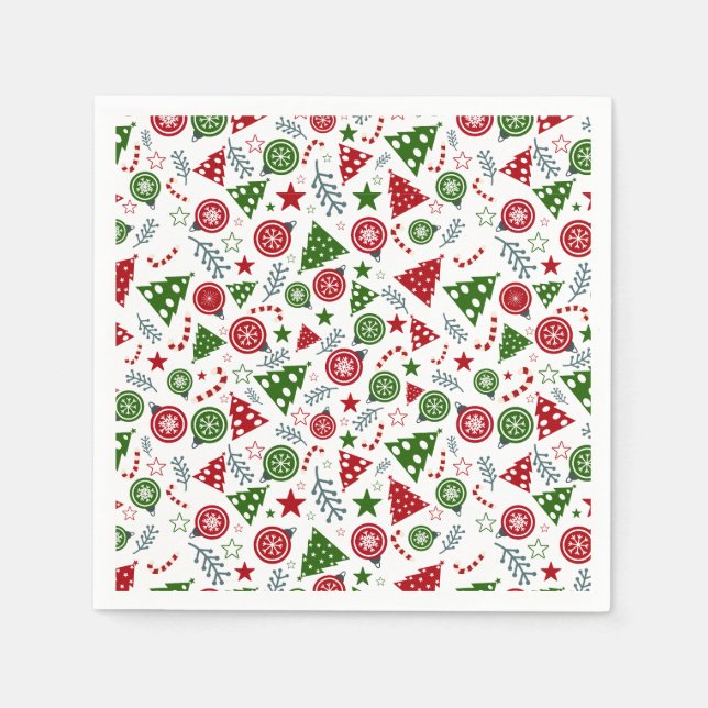 Christmas Elements Pattern Napkins (Front)