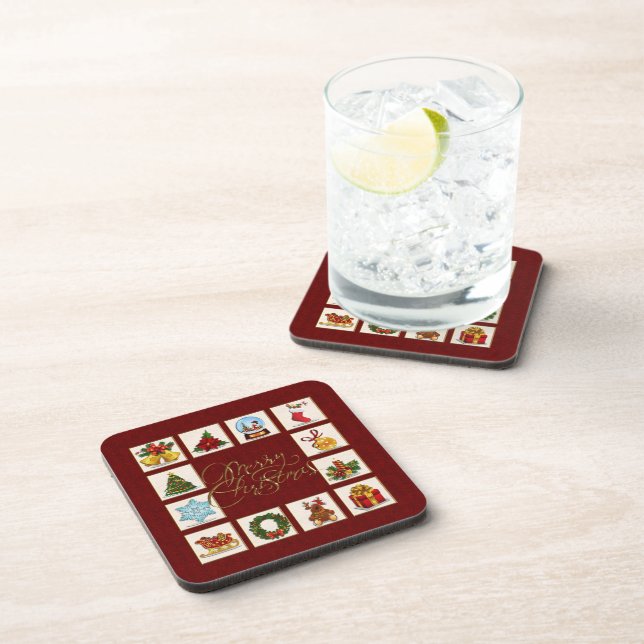 Christmas Elements Red Coaster (Right Side)