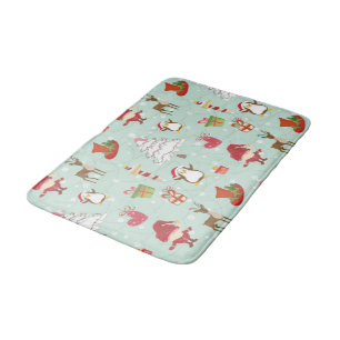 Christmas Elements Reindeer Elves Bath Mat