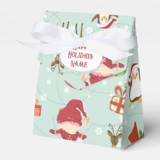 Christmas Elements Reindeer Elves Favor Boxes (Front Side)