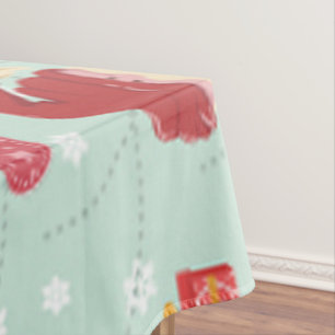 Christmas Elements Reindeer Elves Tablecloth