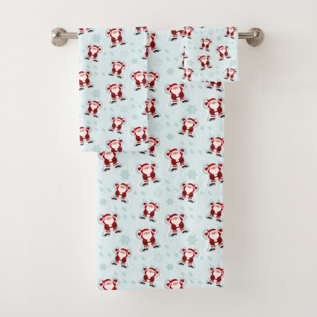 Christmas Elements Santa Claus Bath Towel Set (Insitu)