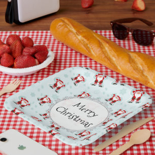 Christmas Elements Santa Claus Paper Plates