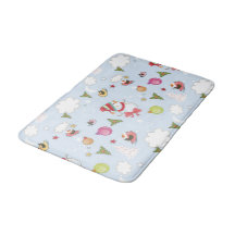 Christmas Elements Snowman Pattern Bathroom Mat