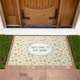 Christmas Elements Teddy Bear Doormat