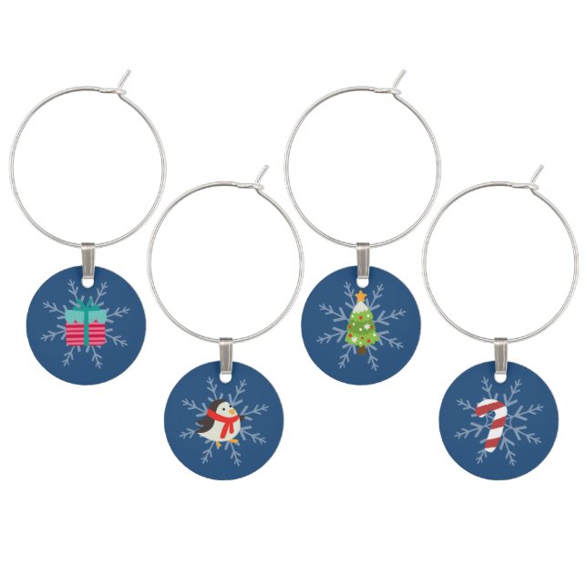 Christmas Elements Wine Charms (Staggered)
