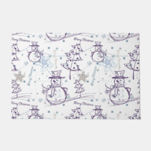 Christmas Elements Winter Snowman Sketch Doormat