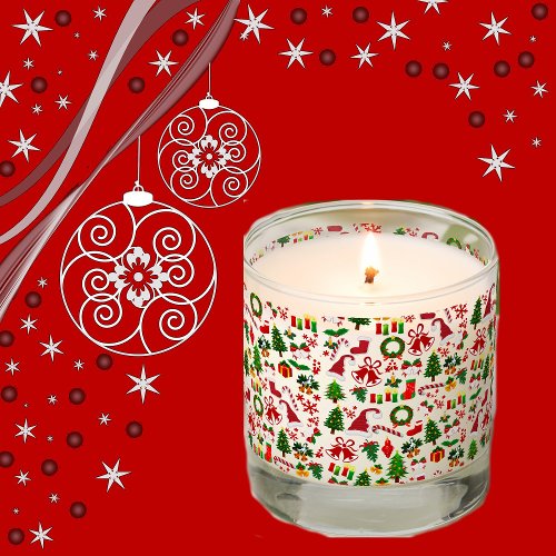 Christmas Elements Wreath Trees Bell Candle Candy 