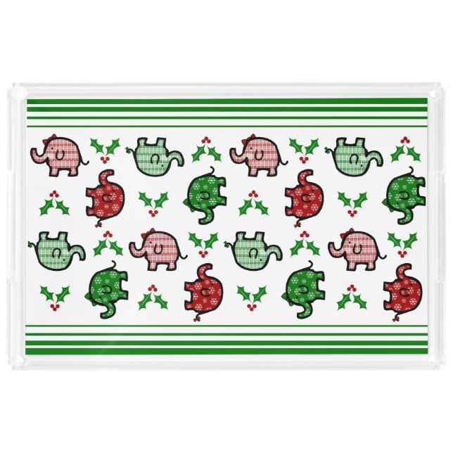 Christmas Elephant Acrylic Tray (Front)