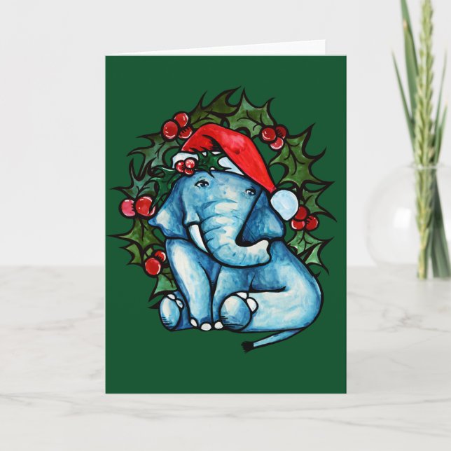 Christmas Elephant Card (Front)