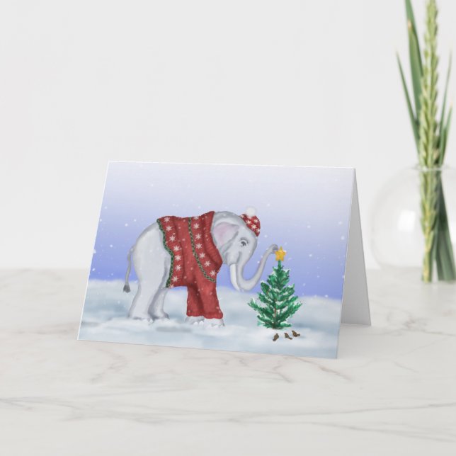 Christmas Elephant Card (Front)