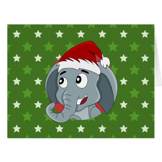 Christmas elephant cartoon (Front Horizontal)