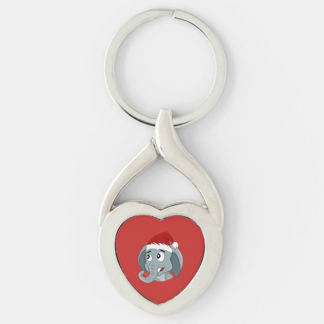 Christmas elephant cartoon keychain (Front)