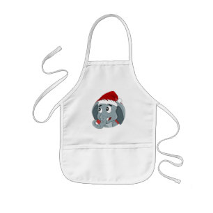 Christmas elephant cartoon  kids' apron