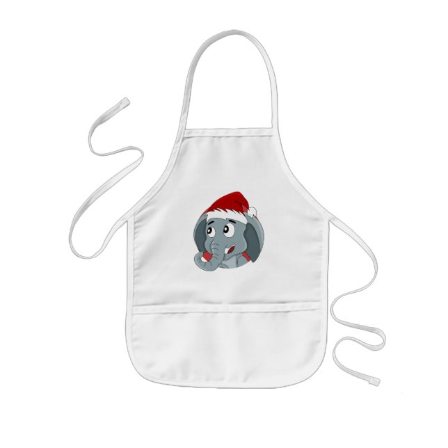 Christmas elephant cartoon  kids' apron (Front)