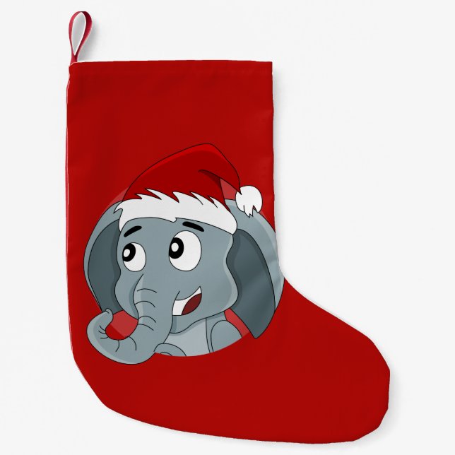 Christmas elephant cartoon small christmas stockin small christmas stocking (Front)