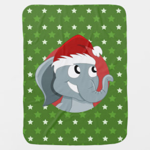 Christmas elephant cartoon stroller blanket