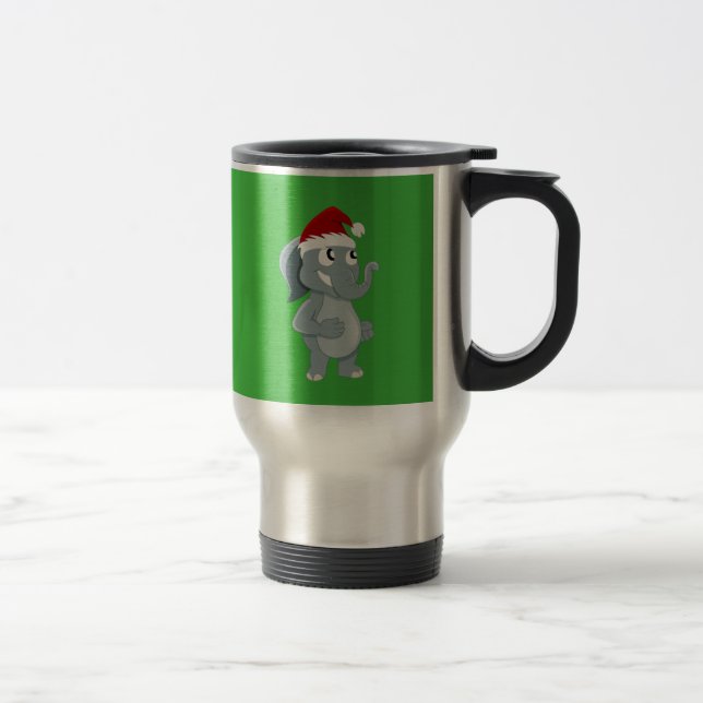 Christmas elephant cartoon travel mug (Right)