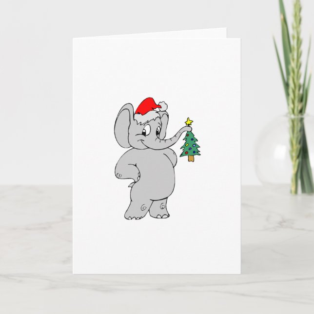 Christmas Elephant Holiday Card (Front)