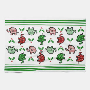 Christmas Elephant Kitchen Towel