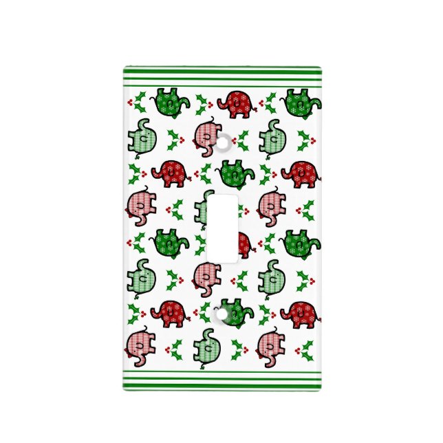 Christmas Elephant Light Switch Cover (Front)