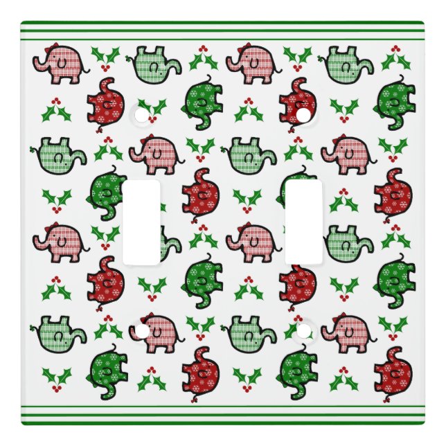 Christmas Elephant Light Switch Cover (Front)