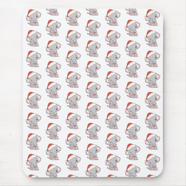 Christmas Elephant Mouse Pad (Front)