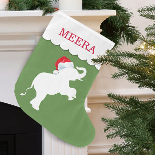 Christmas Elephant Personalized Large Christmas Stocking