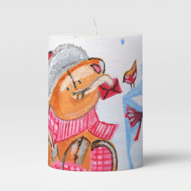 Christmas Elephant   Pillar Candle (Front)