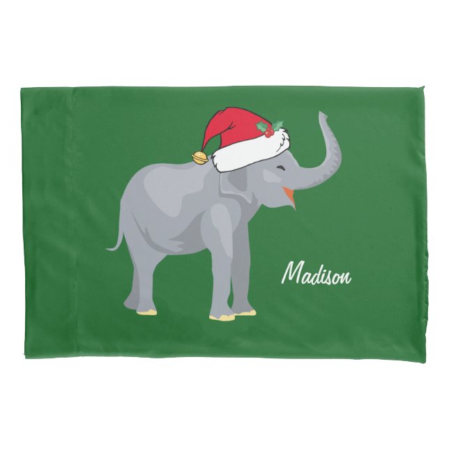 Christmas Elephant Pillowcase (Front)