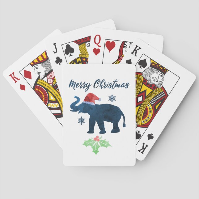Christmas Elephant Poker Cards (Back)